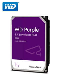 Disco duro Western Digital WD Purple, 1TB, SATA 6.0 Gb/s, 5400 RPM, 64MB Cache, 3.5"