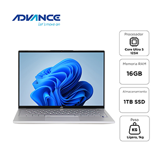 Notebook Advance NV7050 14" WUXGA IPS Core Ultra 5 125H 4.5GHz 16GB LPDDR5-6400