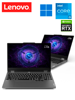 Notebook Lenovo LOQ 15IAX9, 15.6" FHD IPS, Core i5-12450HX hasta 4.4GHz, 24GB DDR5-4800MHz
