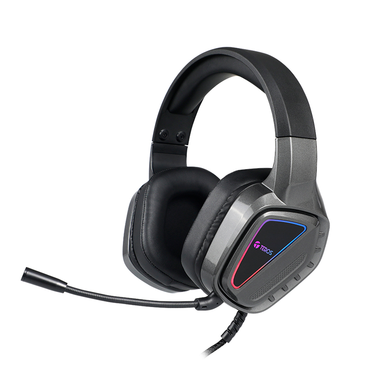 Auriculares Gaming TEROS TE-8171N estéreo, micrófono, Luces RGB