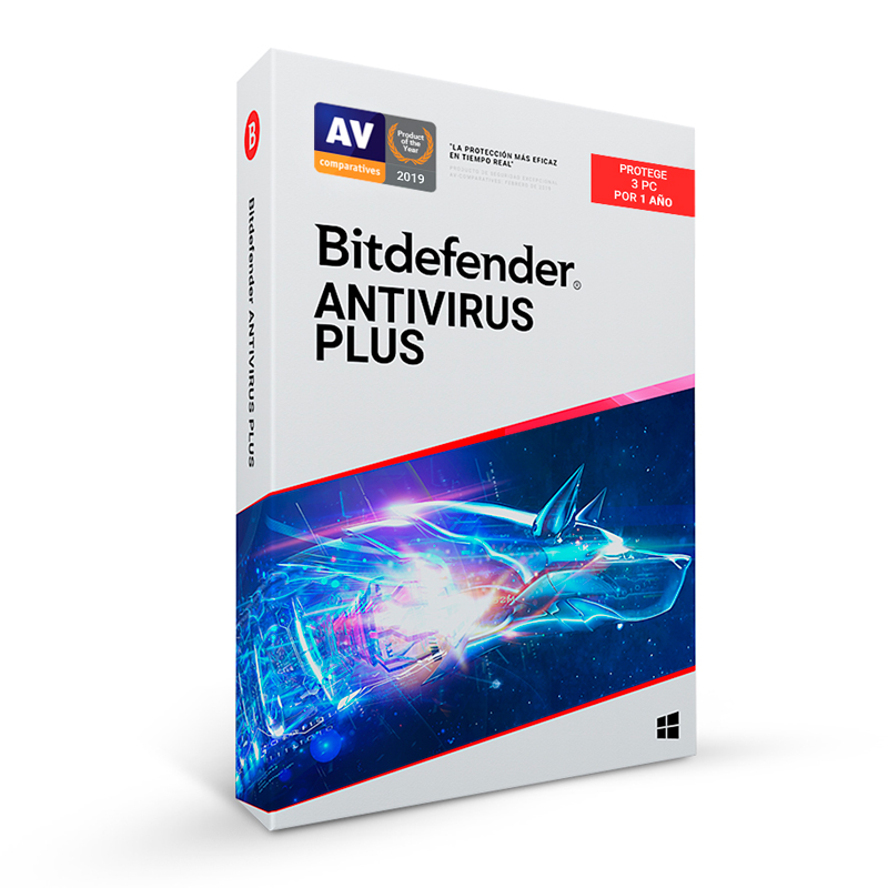 Software Bitdefender Antivirus Plus, Licencia para 3 PCs, por 12 Meses + 3 Gratis