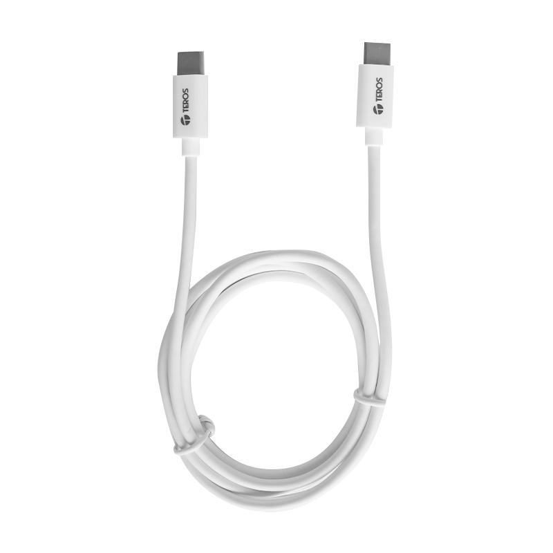 Cable USB Teros TE-70209W, Tipo C - Tipo C, 3A, 60W Max, Blanco