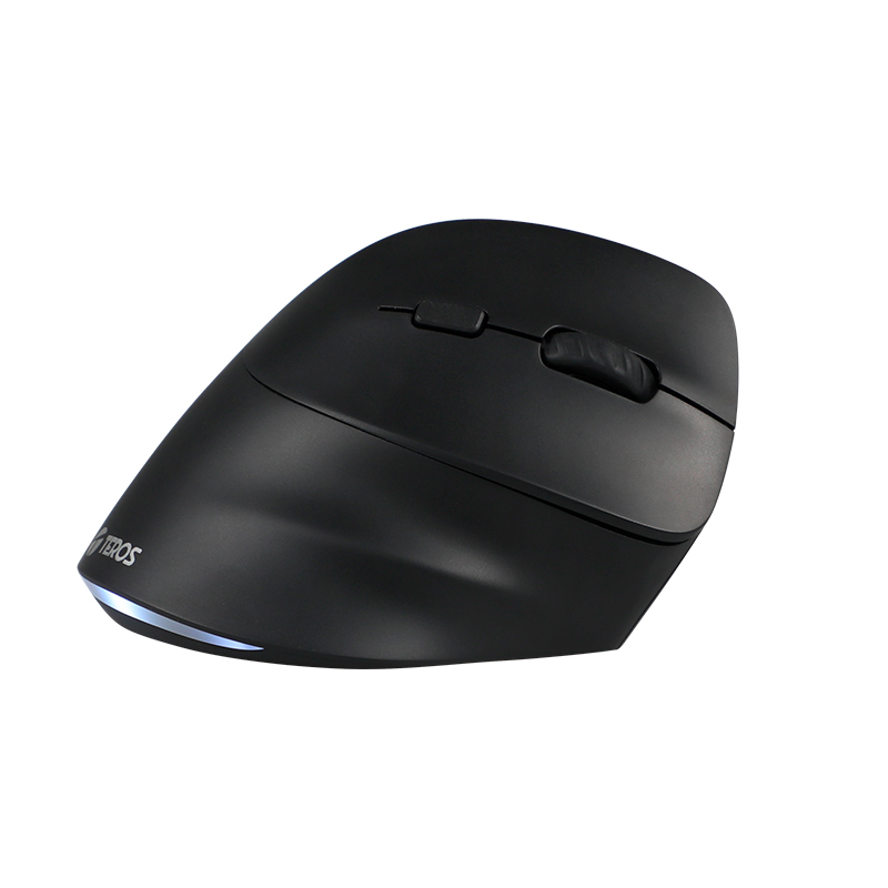 Mouse Teros TE-5169N, Inalámbrico Doble Modo: 2.4G+Bluetooth, 2400 DPI, Vertical, Negro