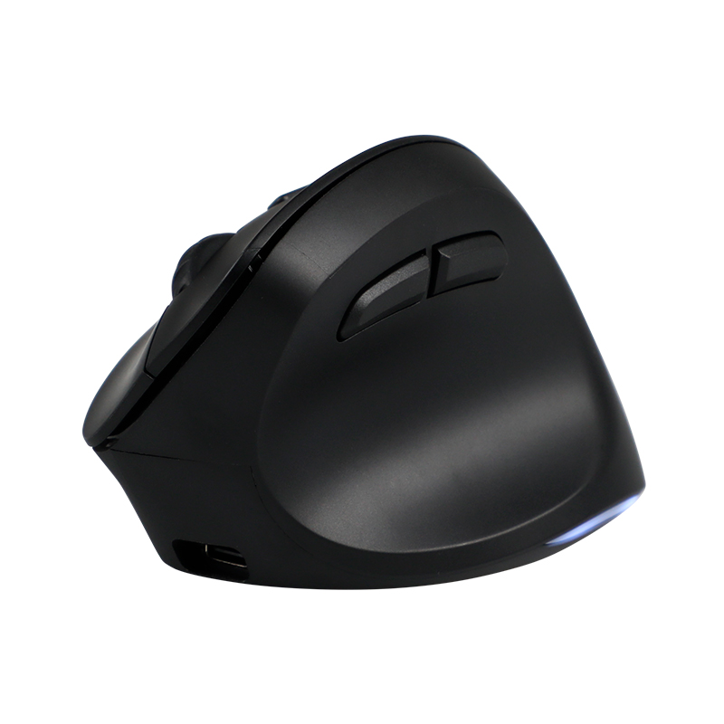 Mouse Teros TE-5169N, Inalámbrico Doble Modo: 2.4G+Bluetooth, 2400 DPI, Vertical, Negro