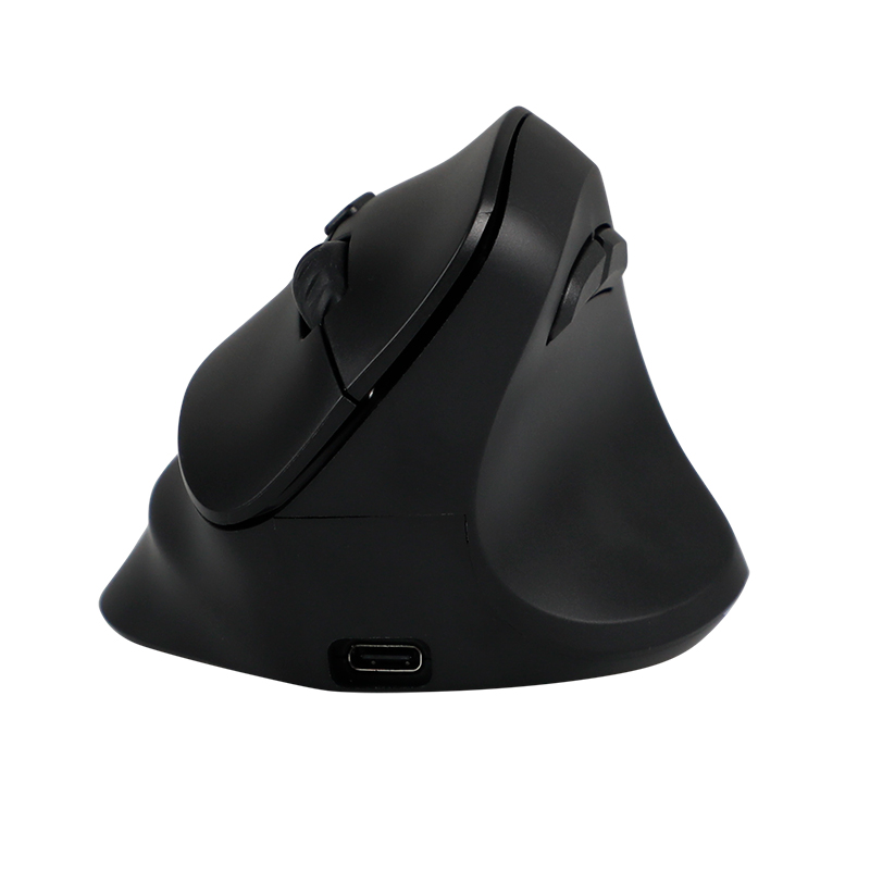 Mouse Teros TE-5169N, Inalámbrico Doble Modo: 2.4G+Bluetooth, 2400 DPI, Vertical, Negro