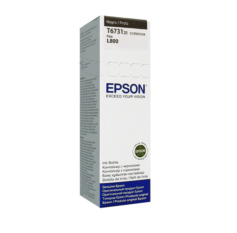 BOTELLA DE TINTA EPSON T673, COLOR NEGRO, CONTENIDO 70ML
