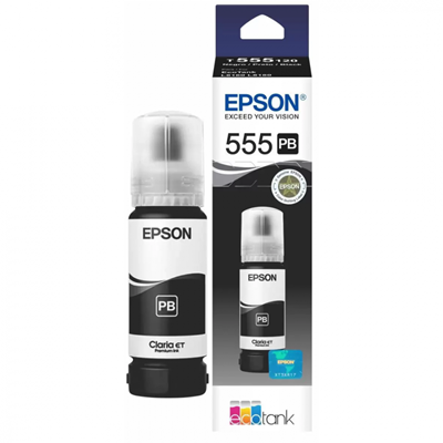 BOTELLA DE TINTA EPSON T555, COLOR NEGRO, CONTENIDO 70ML