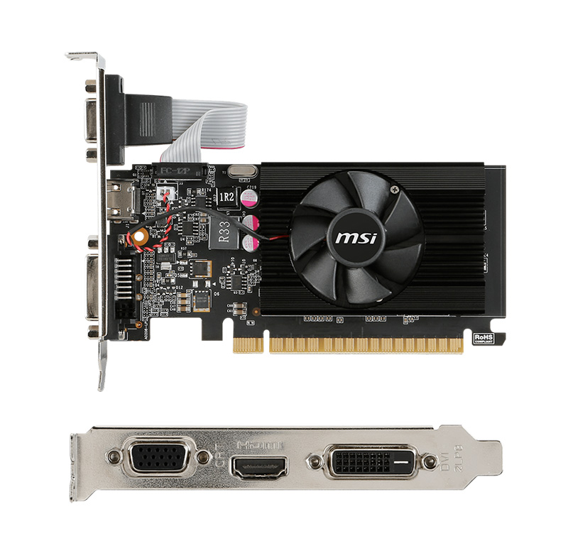 Tarjeta de video MSI Nvidia GeForce GT 710, 2GB DDR3 64-bit, PCI-e 2.0, Low-Profile