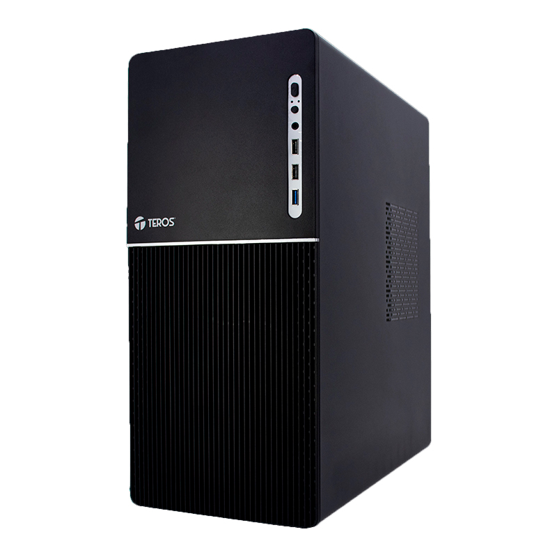 Case TEROS TE-1037S, Factor de forma ATX, 250 W, USB 3.0 / 2.0, audio, negro