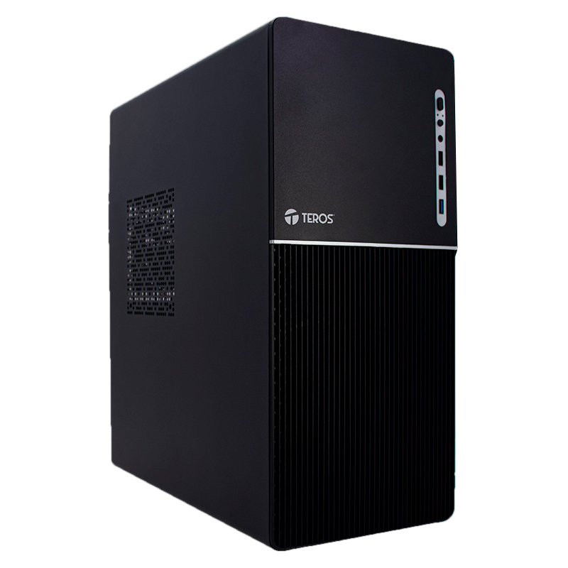 Case TEROS TE-1037S, Factor de forma ATX, 250 W, USB 3.0 / 2.0, audio, negro