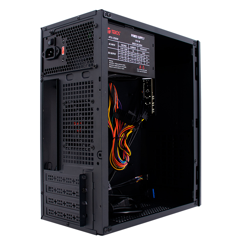 Case TEROS TE-1033S, Mini Tower ATX, 250 W, USB 3.0 / 2.0, audio HD, negro