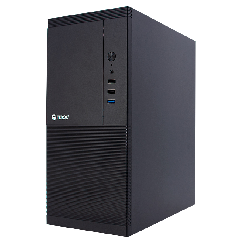 Case TEROS TE-1033S, Mini Tower ATX, 250 W, USB 3.0 / 2.0, audio HD, negro