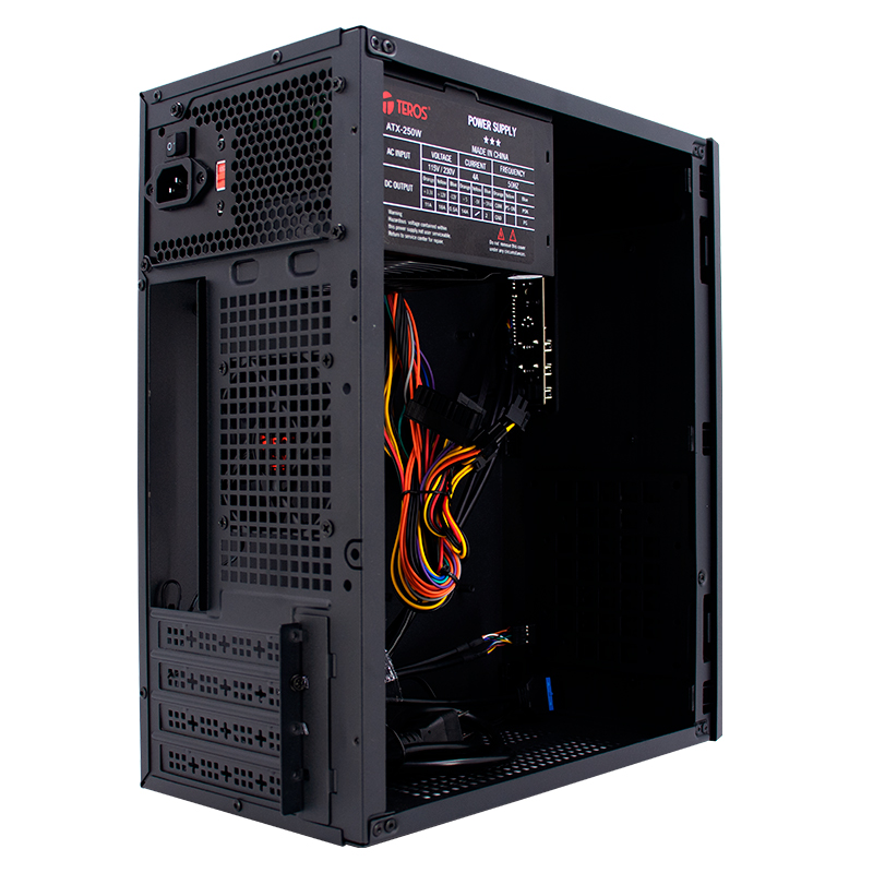 Case TEROS TE-1035S, Mini Tower ATX, 250 W, USB 3.0 / 2.0, audio HD, negro