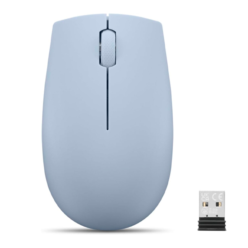 Mouse Inalambrico Compacto Lenovo 300, Color Azul Escarcha