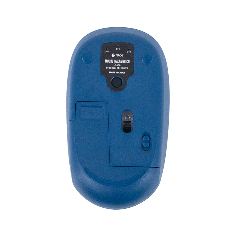Mouse inalámbrico TEROS TE-1240S, 2.4GHz, 4 botones, azul