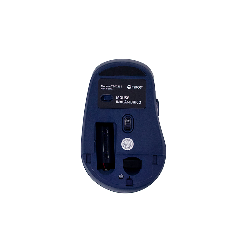 Mouse inalámbrico TEROS TE-1235S, 2.4GHz, 6 botones, USB, azul