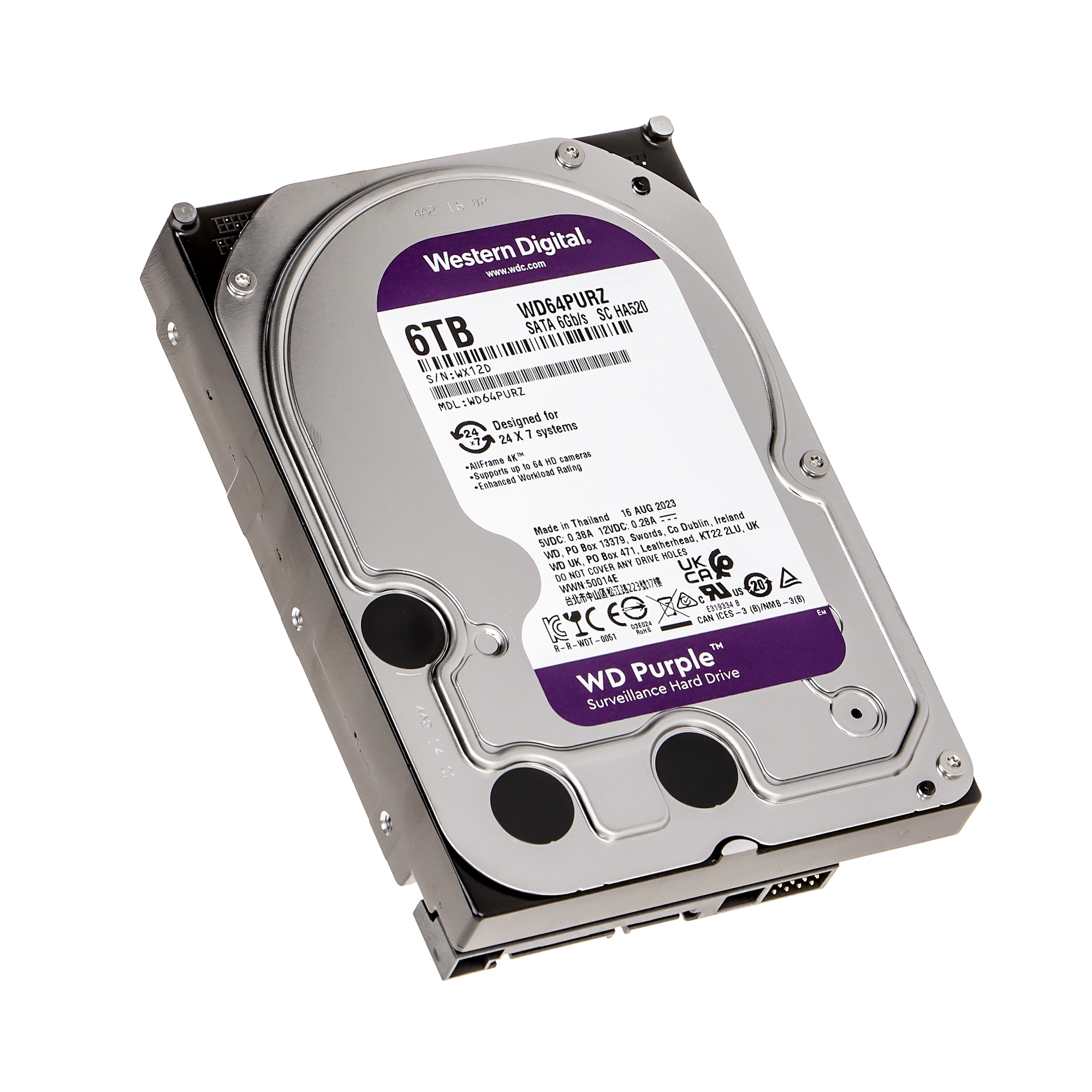 DISCO DURO 6TB WD PURPLE 3.5” PARA VIDEOVIGILANCIA
