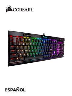 TECLADO CORSAIR K70 RGB , MECÁNICO, MULTIMEDIA, USB, RETROILUMINADO